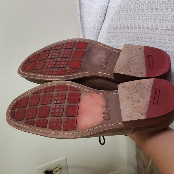 Cole Haan taupe/brown leather lace up loafer, dress shoe, career, mens size 9 main image 3